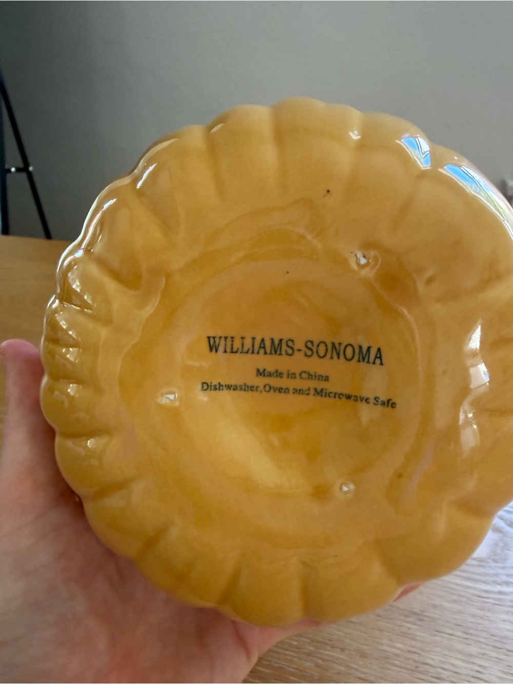 Williams Sonoma Yellow Ceramic Pumpkin Soup Bowl